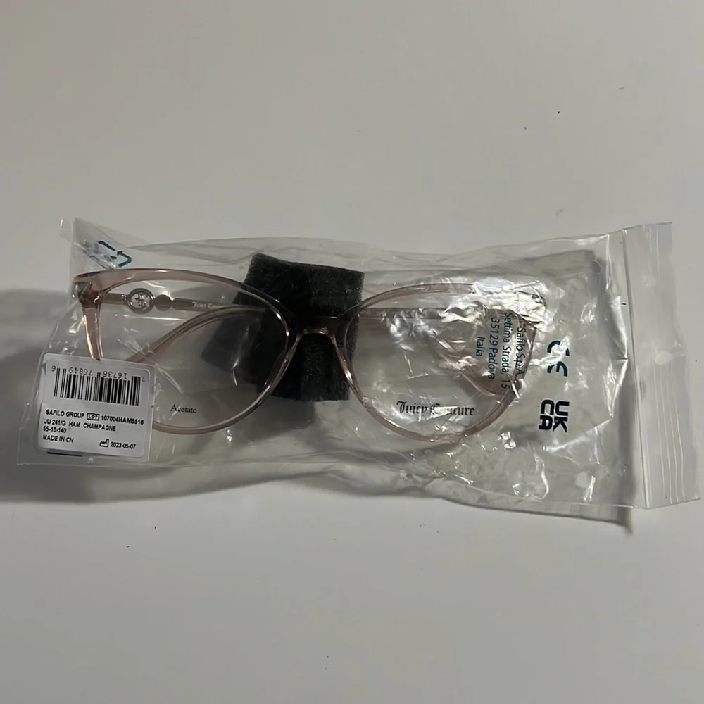 NWOT JUICY COUTURE Eyeglasses JU241 Transparent Champagne Gold